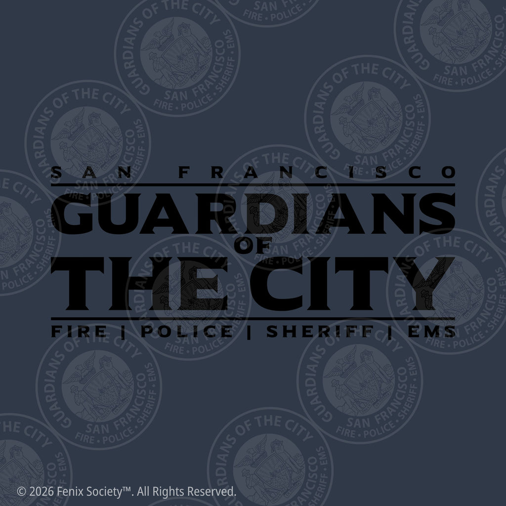 Guardians of the City back artwork for the SFPD Marine Unit duty T-shirt
