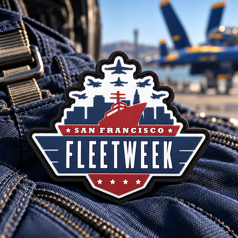 2026 San Francisco Fleet Week PVC morale patch in Full Color (red, white and navy), on tactical fabric