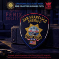 2026 San Francisco Sheriff's Office Fleet Week collector patch featuring a gold sheriff's star, Golden Gate Bridge, military ship and jets, American flag and red, white and blue accents.